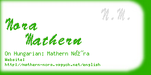 nora mathern business card